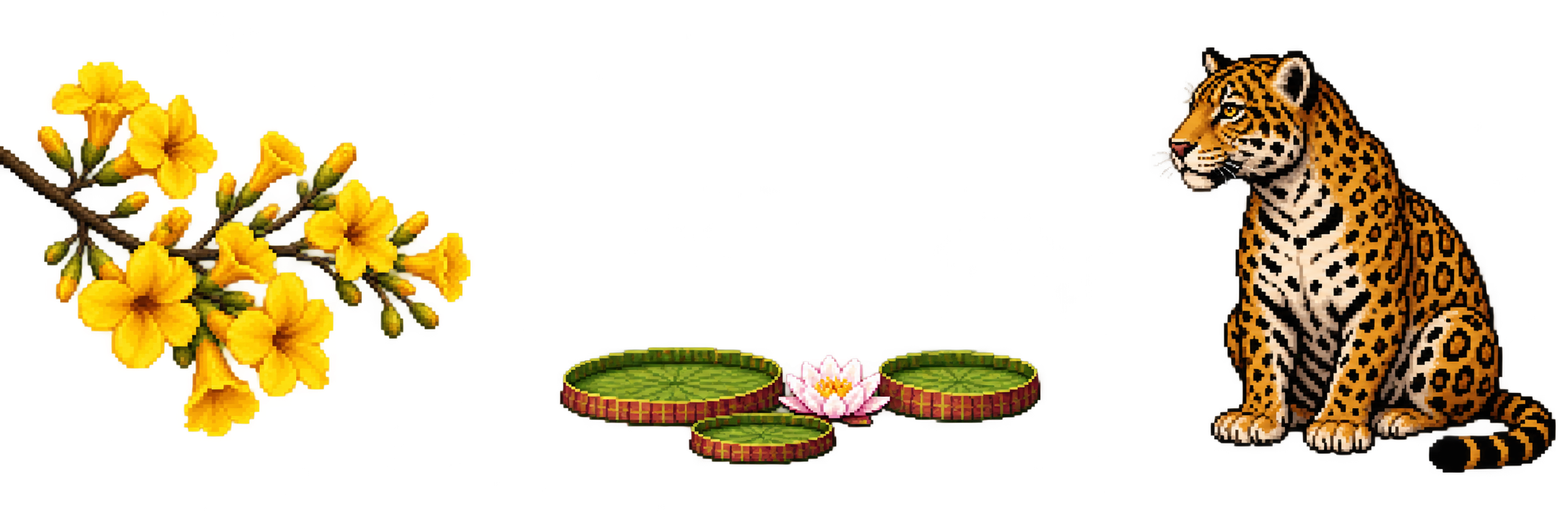 Ipê-amarelo em pixel art